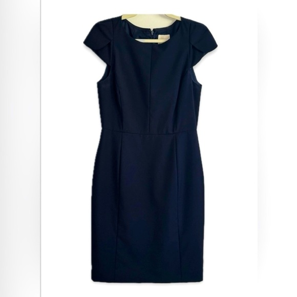 J. Crew Dresses & Skirts - J.CREW | TULIP SLEEVE SUITING SHEATH DRESS IN NAVY SIZE 4